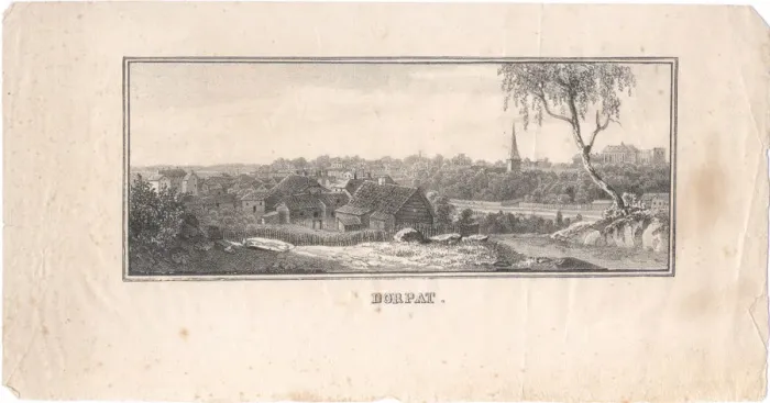 Framed Print : View of Tartu, 1800. Artist: Anonymous Framed Print : View of Tartu, 1800. Artist: Anonymous