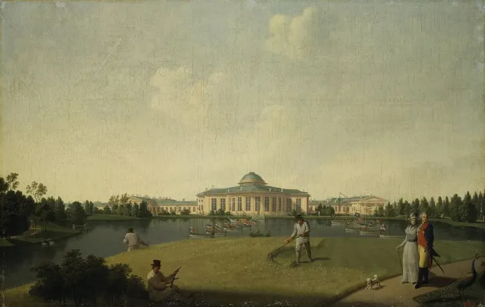 Framed Print : View of the Tauride Palace from the Garden, before 1797. Artist: Paterssen, Benjamin (1748-1815) Framed Print : View of the Tauride Palace from the Garden, before 1797. Artist: Paterssen, Benjamin (1748-1815)
