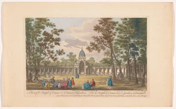 Framed Print : View of the Temple of Comus in Vauxhall Gardens in London, 1751. Creator: Johann Michael Muller Framed Print : View of the Temple of Comus in Vauxhall Gardens in London, 1751. Creator: Johann Michael Muller