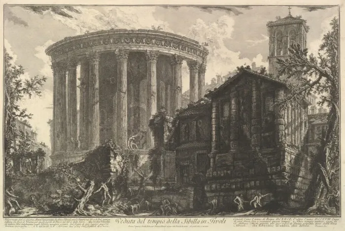 Framed Print : View of the Temple of the Temple of the Sibyl at Tivoli, from Vedute di Roma (Roman Vi