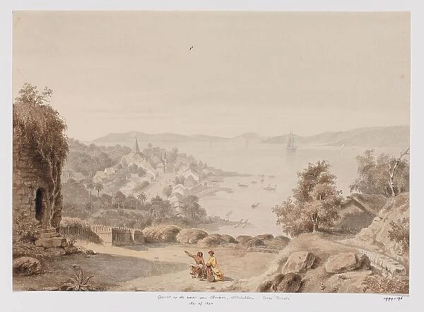 View of Ternate and the roads, the west coast of Halmahera, North Moluccas, 1821. Creator: Adrianus Johannes Bik