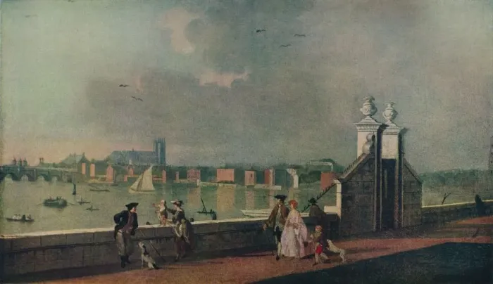Framed Print : View from the Terrace of Old Somerset House, c1770. Artist: Paul Sandby Framed Print : View from the Terrace of Old Somerset House, c1770. Artist: Paul Sandby