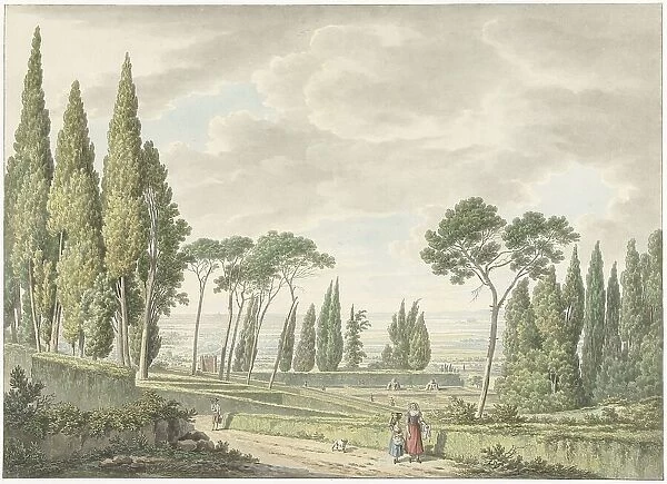 View of the terraces of the Villa d'Este in Tivoli, 1791. Creator: Daniel Dupré