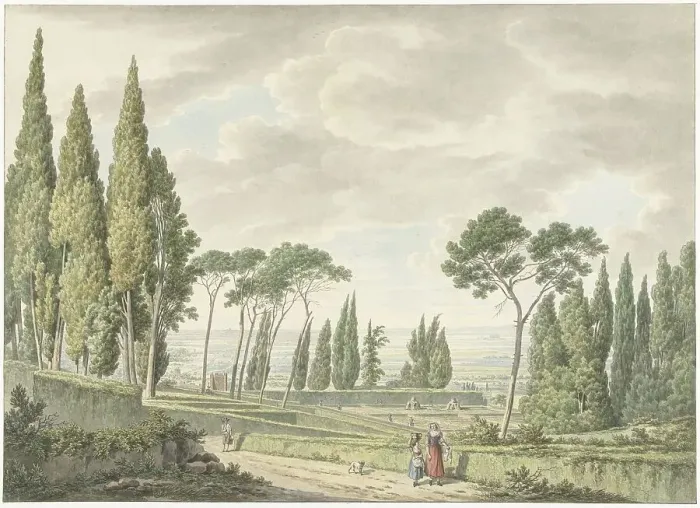 Framed Print : View of the terraces of the Villa d'Este in Tivoli, 1791. Creator: Daniel Dupré Framed Print : View of the terraces of the Villa d'Este in Tivoli, 1791. Creator: Daniel Dupré