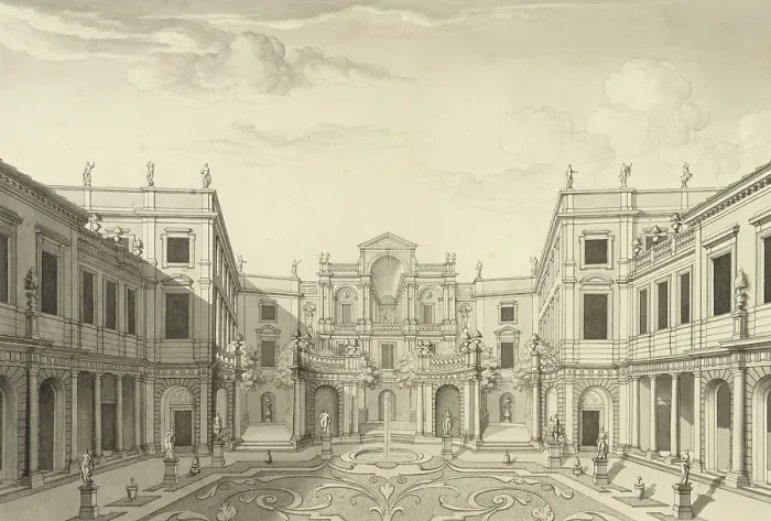 Framed Print : View of the Tessin Palace garden, Stockholm, about 1700. Creator: Nicodemus Tessin the Younger Framed Print : View of the Tessin Palace garden, Stockholm, about 1700. Creator: Nicodemus Tessin the Younger
