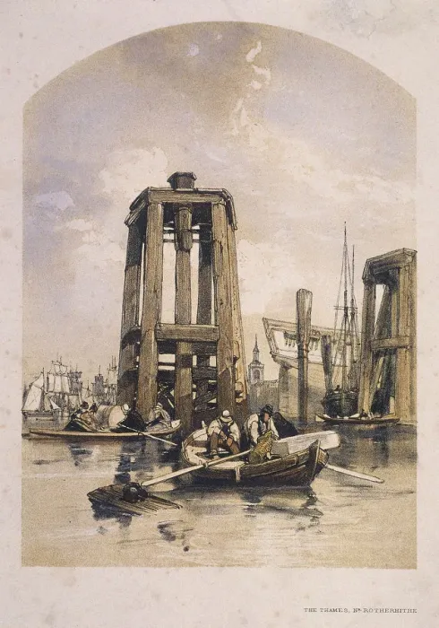 Framed Print : View of the Thames near Rotherhithe, Bermondsey, London, c1840 Framed Print : View of the Thames near Rotherhithe, Bermondsey, London, c1840