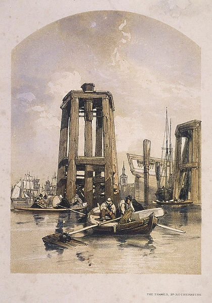 View of the Thames near Rotherhithe, Bermondsey, London, c1840