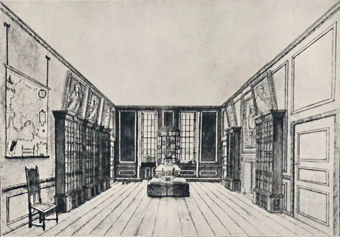 Framed Print : View Towards the Thames in Samuel Pepyss Library, York Buildings, 1928 Framed Print : View Towards the Thames in Samuel Pepyss Library, York Buildings, 1928