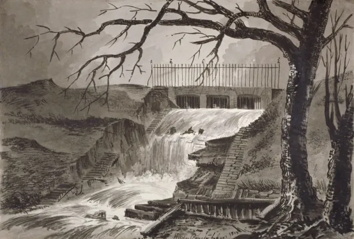 Framed Print : View of the the outlet of the Serpentine, Hyde Park, London, 1818 Framed Print : View of the the outlet of the Serpentine, Hyde Park, London, 1818