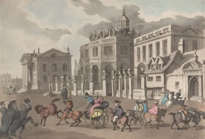 Framed Print : View of the Theatre, Printing House &c. Oxford, 1810. 1810 Framed Print : View of the Theatre, Printing House &c. Oxford, 1810. 1810