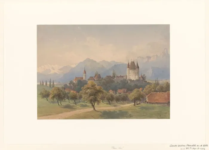 Framed Print : View of Thun, Switzerland, 1828-1892. Creator: Charles William Meredith van de Velde Framed Print : View of Thun, Switzerland, 1828-1892. Creator: Charles William Meredith van de Velde