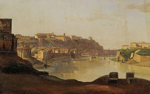 View over the Tiber to the Aventine, Rome, c1820. Creator: Gustaf Soderberg