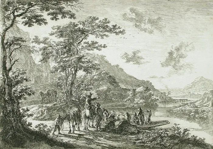Framed Print : View of the Tiber in the Campagna, between circa 1641 and circa 1652. Creator: Jan Dirksz Both Framed Print : View of the Tiber in the Campagna, between circa 1641 and circa 1652. Creator: Jan Dirksz Both