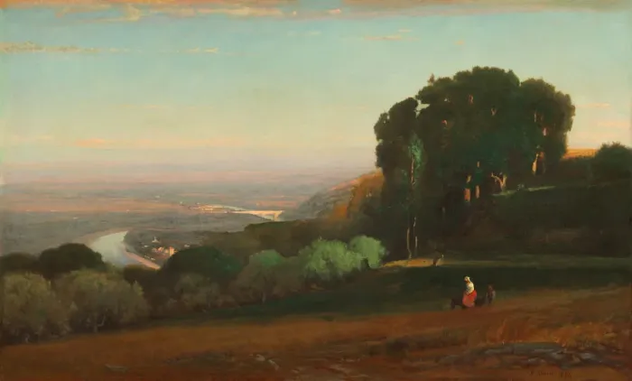 Framed Print : View of the Tiber near Perugia, 1872-1874. Creator: George Inness Framed Print : View of the Tiber near Perugia, 1872-1874. Creator: George Inness