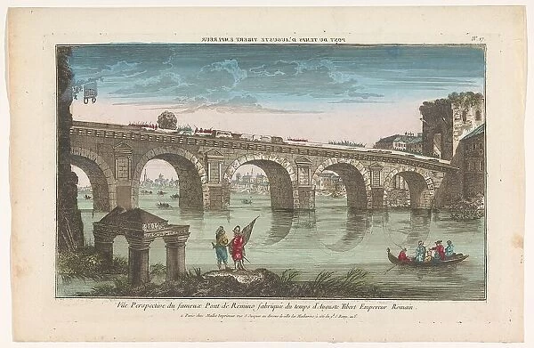 View of the Tiberius bridge over the river Marecchia in Rimini, before 1744-after 1760. Creator: Anon