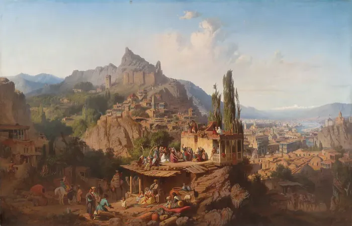 Framed Print : View of Tiflis, 1859. Creator: Franken; Paul von (1818-1884) Framed Print : View of Tiflis, 1859. Creator: Franken; Paul von (1818-1884)