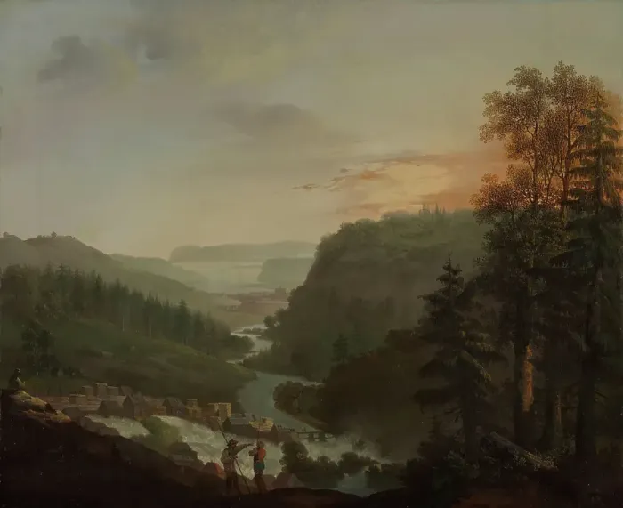 Framed Print : View from Tistedalen towards Halden, c1793. Creator: Christian August Lorentzen Framed Print : View from Tistedalen towards Halden, c1793. Creator: Christian August Lorentzen
