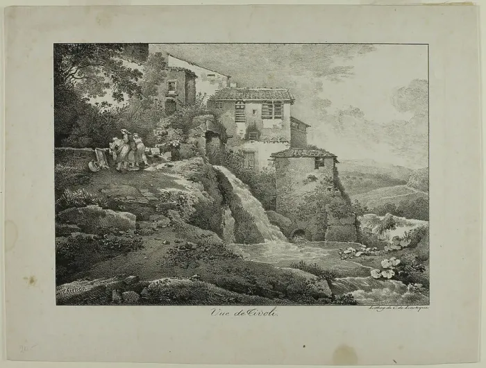 Framed Print : View of Tivoli, 1817. Creator: Claude Thiénon Framed Print : View of Tivoli, 1817. Creator: Claude Thiénon
