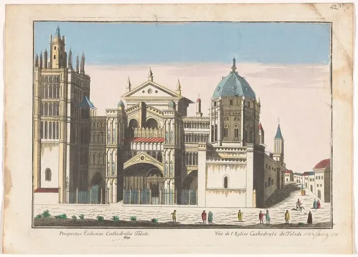 Framed Print : View of the Toledo cathedral, 1700-1799. Creator: Anon Framed Print : View of the Toledo cathedral, 1700-1799. Creator: Anon