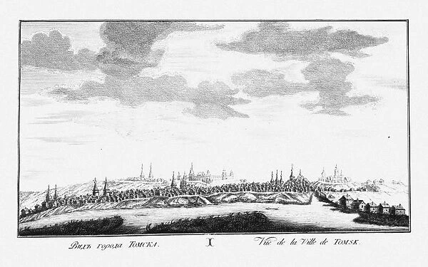 View of Tomsk, ca 1735. Artist: Lursenius, Johann Wilhelm (1704-1771)