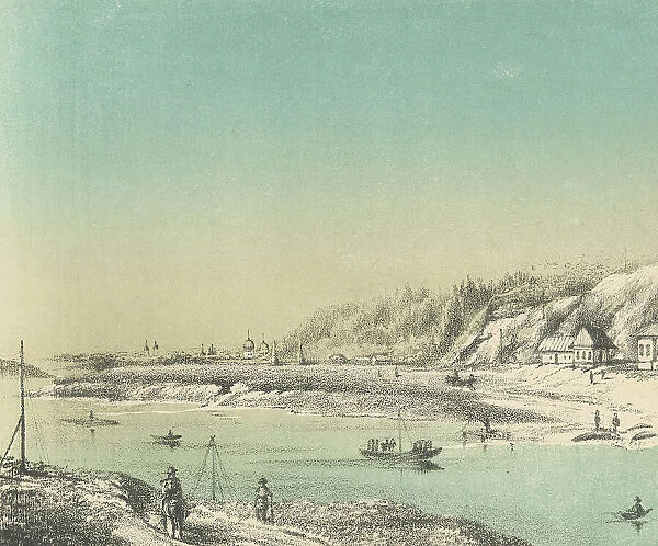 View of Tomsk From the Ferry Across the Tom River Along the Moscow Highway, 1871. Creators: M Kolosov, J Rogulin