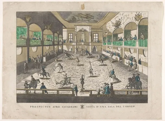 Framed Print : View of a tournament school, 1700-1799. Creator: Unknown Framed Print : View of a tournament school, 1700-1799. Creator: Unknown