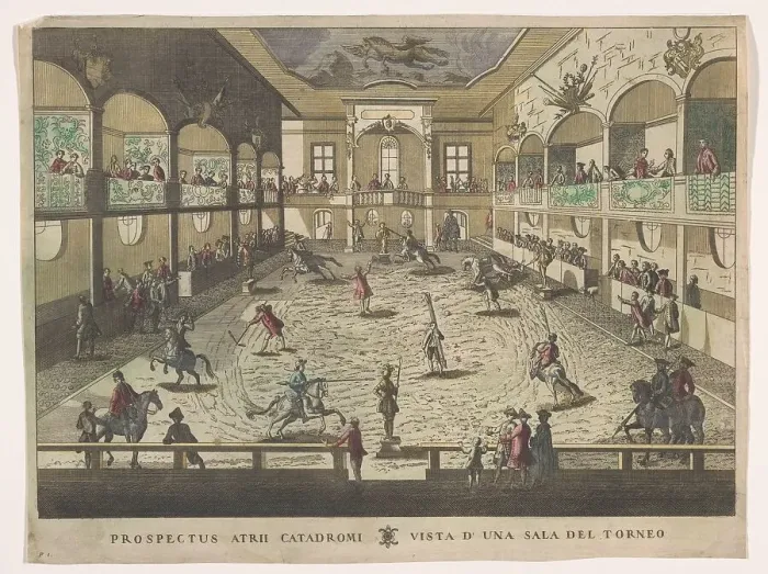 Framed Print : View of a tournament school, 1700-1799. Creator: Unknown Framed Print : View of a tournament school, 1700-1799. Creator: Unknown