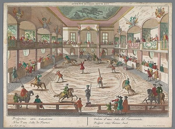 View of a tournament school, 1742-1801. Creator: Anon