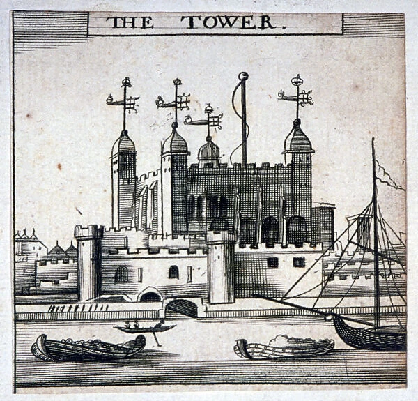 View of the Tower of London with boats on the River Thames, c1750