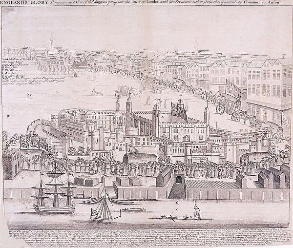 View of the Tower of London from the River Thames, 1744