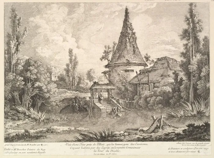 Framed Print : View of Tower near Blois, mid 18th century. Creator: Quentin Pierre Chedel Framed Print : View of Tower near Blois, mid 18th century. Creator: Quentin Pierre Chedel