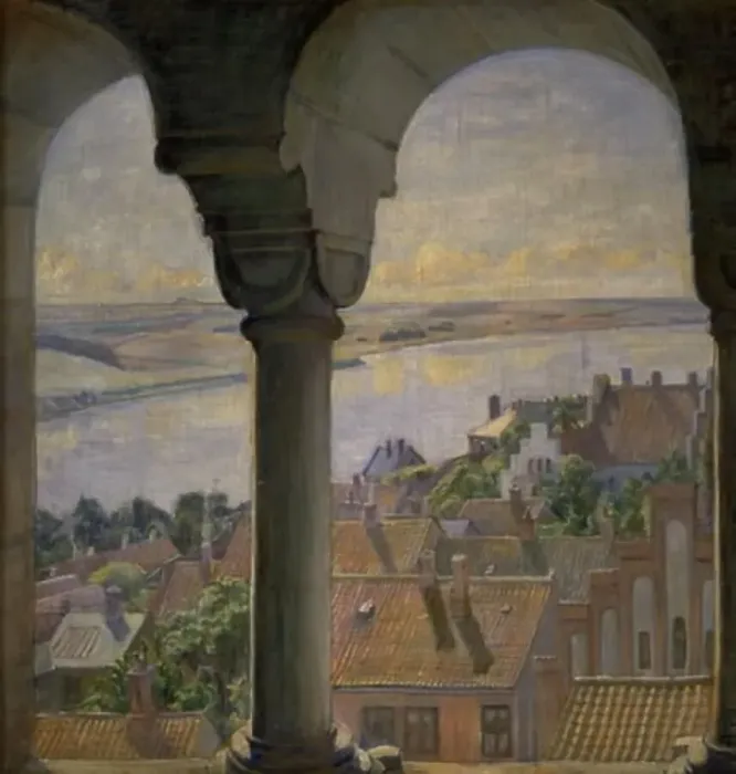 Framed Print : A view from the Tower of Viborg Cathedral, 1902. Creator: Poul S. Christiansen Framed Print : A view from the Tower of Viborg Cathedral, 1902. Creator: Poul S. Christiansen