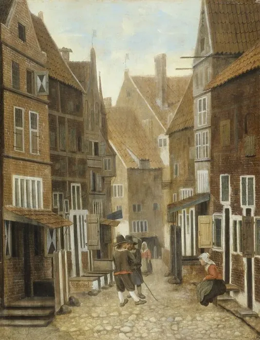 Framed Print : View of a Town, 1654-1662. Creator: Jacobus Vrel Framed Print : View of a Town, 1654-1662. Creator: Jacobus Vrel