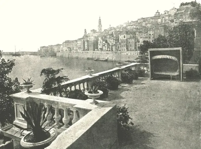 Framed Print : View of the town from the bay, Menton, France, 1895. Creator: Unknown Framed Print : View of the town from the bay, Menton, France, 1895. Creator: Unknown