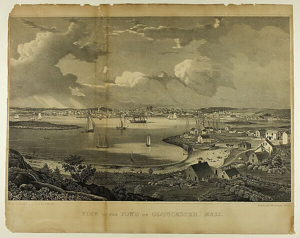 View of the Town of Gloucester, Massachusetts, c. 1836. Creator: Fitz Hugh Lane