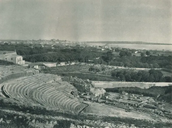 Framed Print : View of the town from the Greek Theatre, Syracuse, Sicily, Italy, 1927. Artist: Eugen Poppel Framed Print : View of the town from the Greek Theatre, Syracuse, Sicily, Italy, 1927. Artist: Eugen Poppel