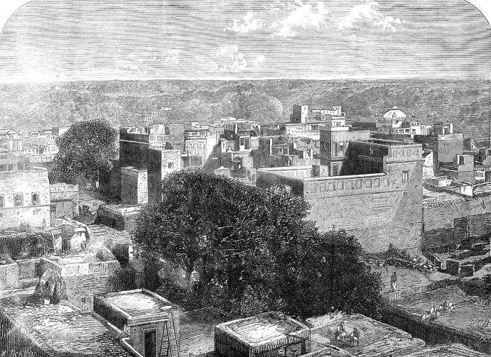 Framed Print : View of the town of Guzerat, in the Punjaub, 1864. Creator: Mason Jackson Framed Print : View of the town of Guzerat, in the Punjaub, 1864. Creator: Mason Jackson