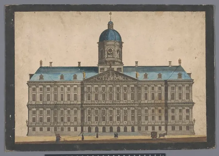 Framed Print : View of the town hall in Amsterdam, 1700-1799. Creator: Anon Framed Print : View of the town hall in Amsterdam, 1700-1799. Creator: Anon