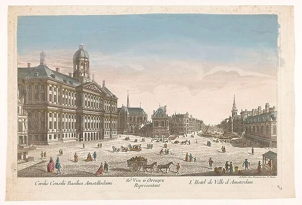 View of the Town Hall and the Dam in Amsterdam, 1745-1775. Creator: Unknown
