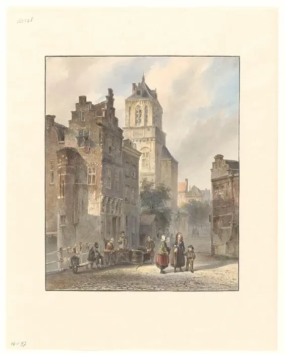 Framed Print : View of the town hall of Delft, 1827-1891. Creator: Johannes Bosboom Framed Print : View of the town hall of Delft, 1827-1891. Creator: Johannes Bosboom