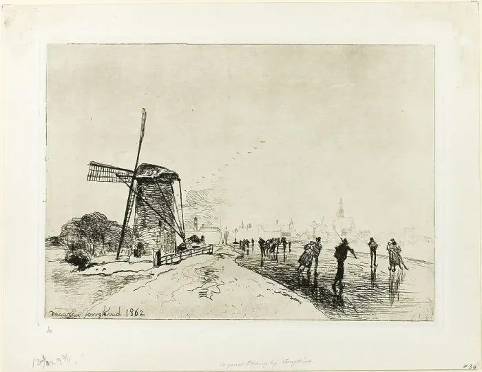 Framed Print : View of the Town of Maassluis, 1862. Creator: Johan Barthold Jongkind Framed Print : View of the Town of Maassluis, 1862. Creator: Johan Barthold Jongkind