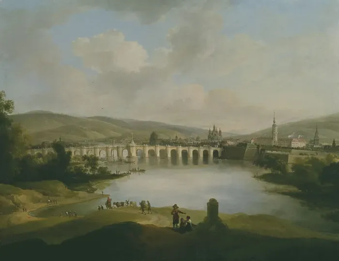 Framed Print : View of a Town, mid-18th century. Creator: Christian Wilhelm Ernst Dietrich Framed Print : View of a Town, mid-18th century. Creator: Christian Wilhelm Ernst Dietrich
