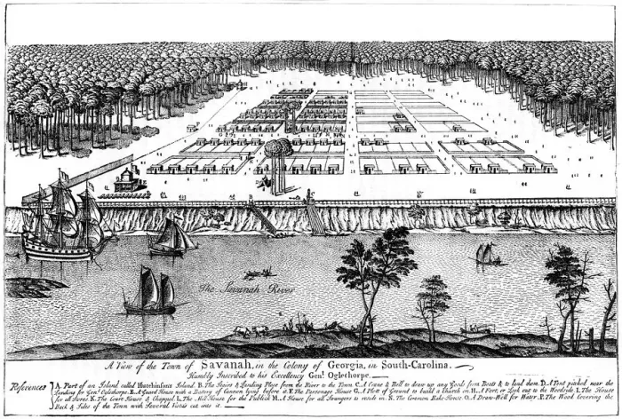 Framed Print : A view of the town of Savanah, in the colony of Georgia, South Carolina, 1741, (c1880) Framed Print : A view of the town of Savanah, in the colony of Georgia, South Carolina, 1741, (c1880)