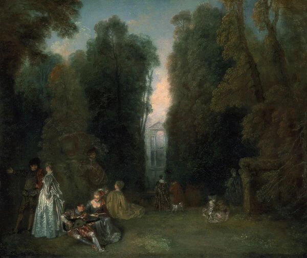 View through the trees in the Park of Pierre Crozat, 1715. Artist: Jean-Antoine Watteau