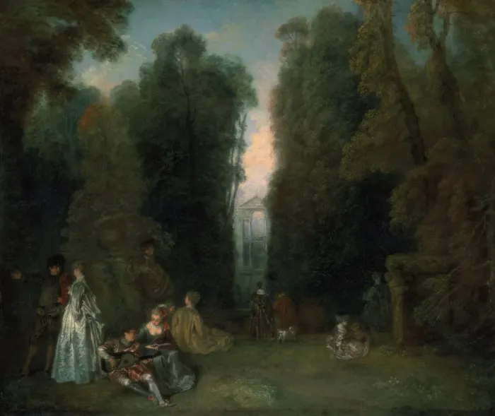 Framed Print : View through the trees in the Park of Pierre Crozat, 1715. Artist: Jean-Antoine Watteau Framed Print : View through the trees in the Park of Pierre Crozat, 1715. Artist: Jean-Antoine Watteau