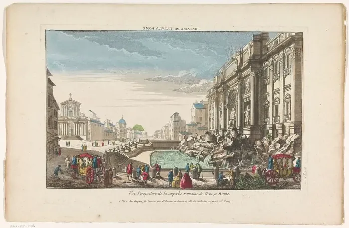 Framed Print : View of the Trevi Fountain in Rome, 1735-1805. Creator: Unknown Framed Print : View of the Trevi Fountain in Rome, 1735-1805. Creator: Unknown