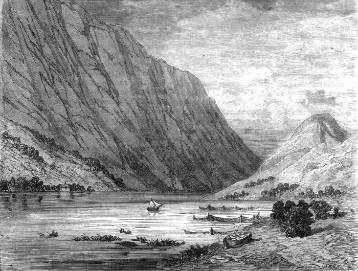 Framed Print : View of the Trondhjem Fiord; Northern Wanderings, 1875. Creator: Frank Usher Framed Print : View of the Trondhjem Fiord; Northern Wanderings, 1875. Creator: Frank Usher