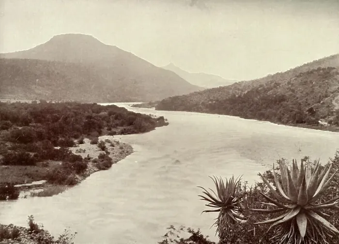 Framed Print : View of the Tugela River, c1900. Creator: N. P. Edwards Framed Print : View of the Tugela River, c1900. Creator: N. P. Edwards