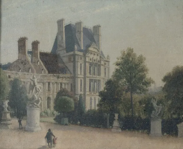 Framed Print : View of the Tuileries Palace, after the fire in the commune: the Pavillon de Flore and... c1880. Creator: Unknown Framed Print : View of the Tuileries Palace, after the fire in the commune: the Pavillon de Flore and... c1880. Creator: Unknown