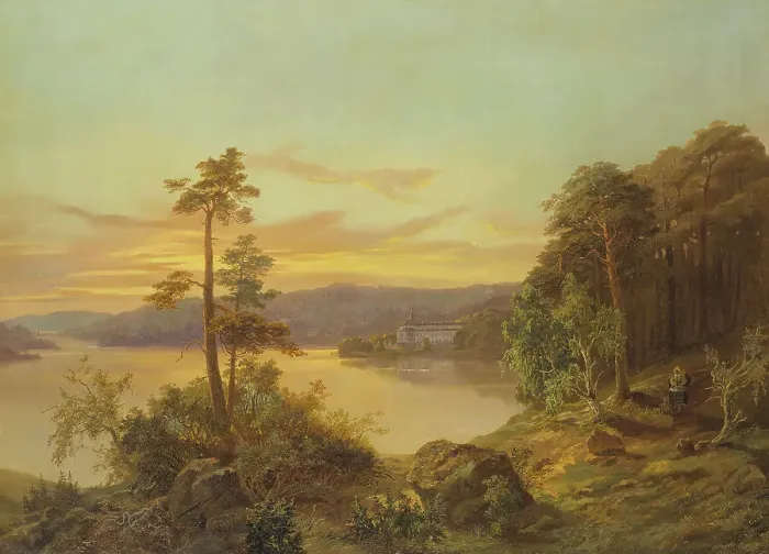 Framed Print : View of Ulriksdal, 1868. Creator: Charles XV, King of Sweden Framed Print : View of Ulriksdal, 1868. Creator: Charles XV, King of Sweden